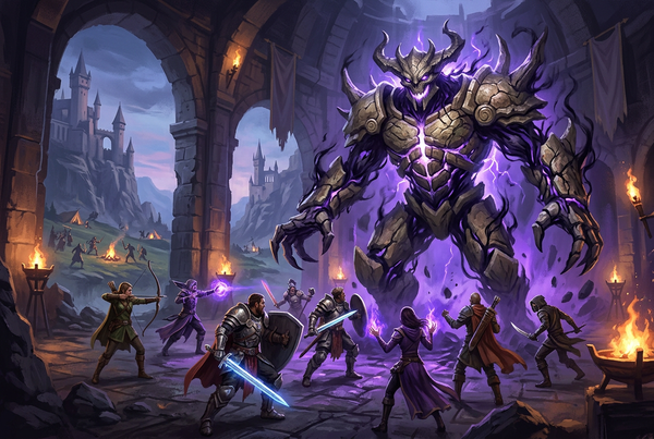 Original artwork for Albion Online raid and dungeon carry services at Boosting Games