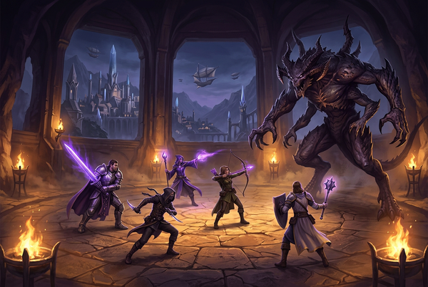 Original artwork for Final Fantasy XIV Online raid and dungeon carry services at Boosting Games