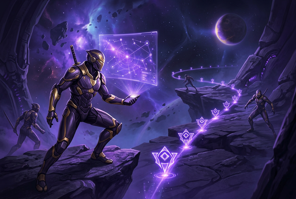 Original artwork for Warframe quests and campaign services at Boosting Games