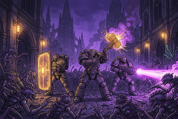 Space Marine 2 Lethal and Absolute Operations from Boosting Games, original artwork