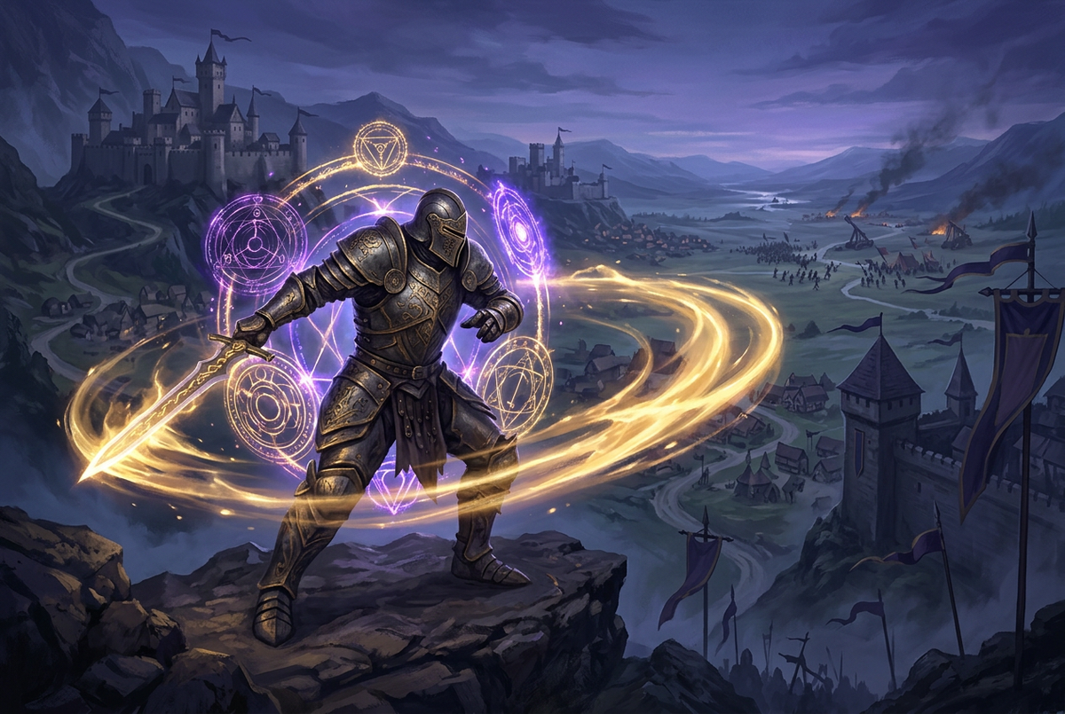 Original artwork for Albion Online mastery services at Boosting Games