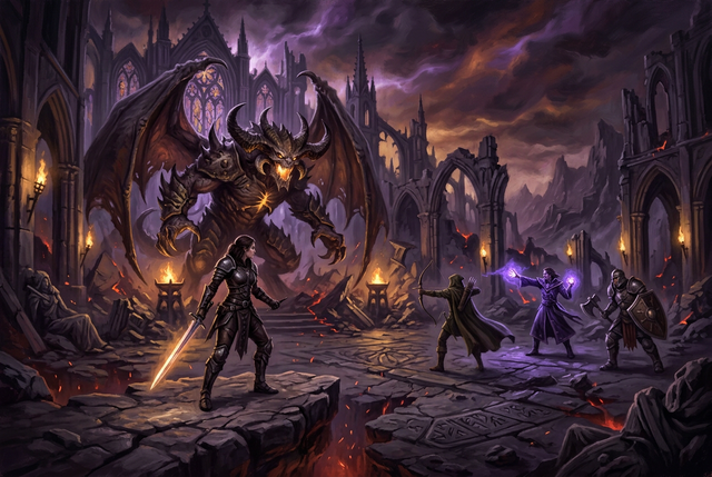 Original artwork for Diablo IV raid and dungeon carry services at Boosting Games