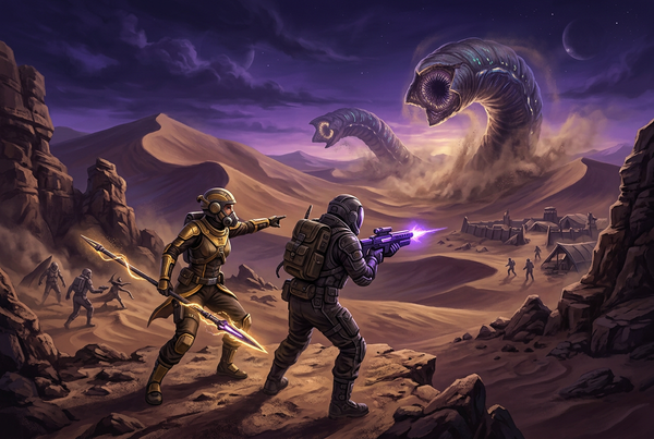 Original artwork for Dune: Awakening duo with a pro services at Boosting Games