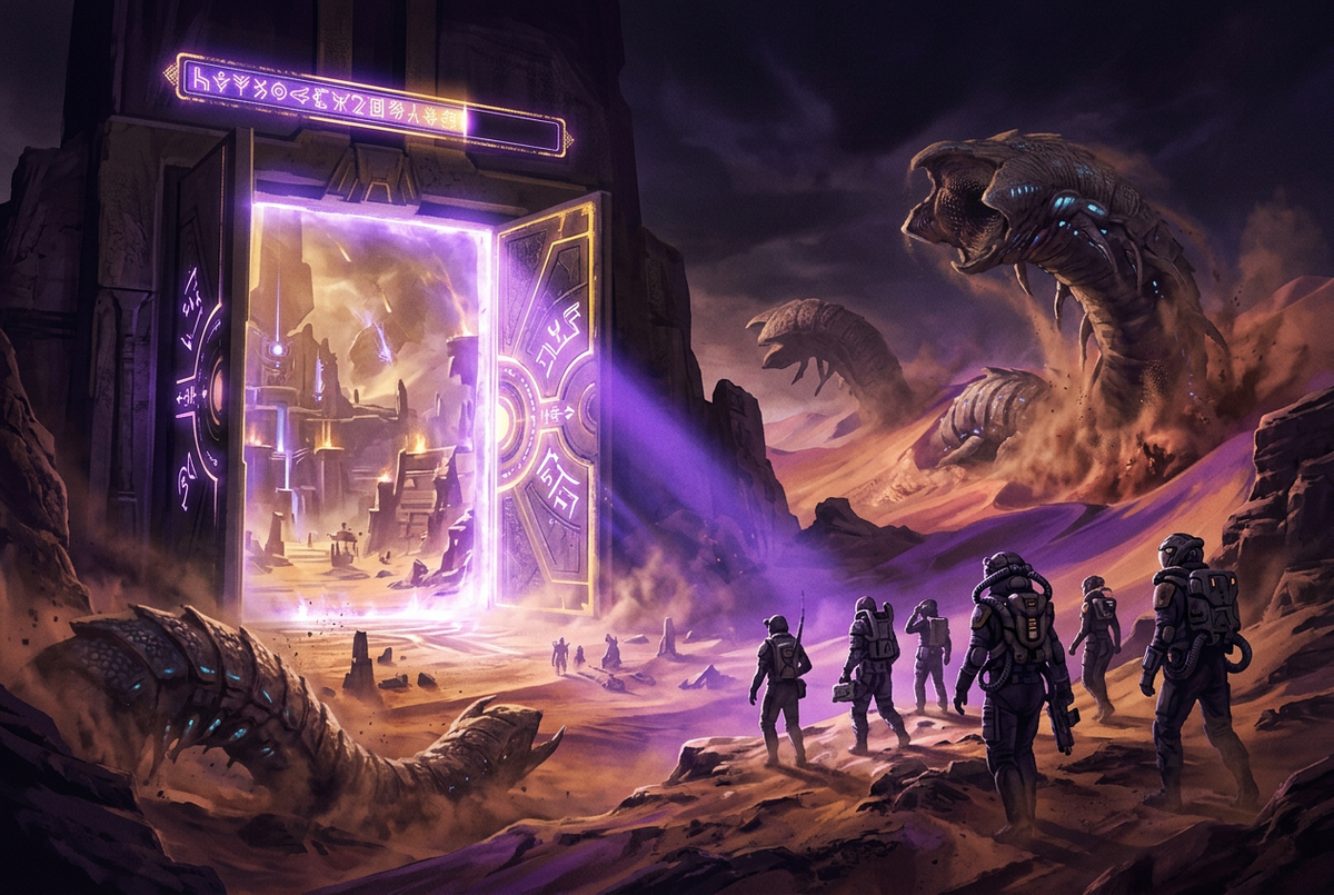 Original artwork for Dune: Awakening unlock and leveling services at Boosting Games