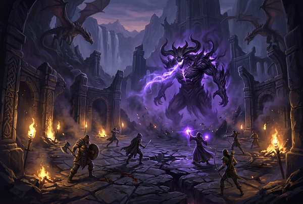 Original artwork for The Elder Scrolls Online raid and dungeon carry services at Boosting Games