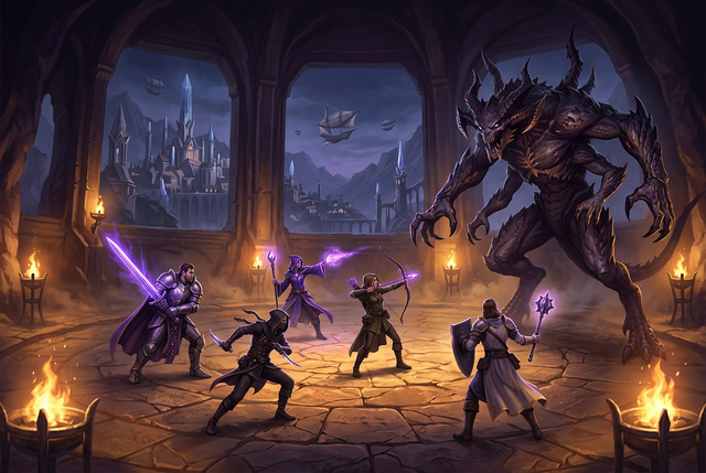 Original artwork for Final Fantasy XIV Online raid and dungeon carry services at Boosting Games