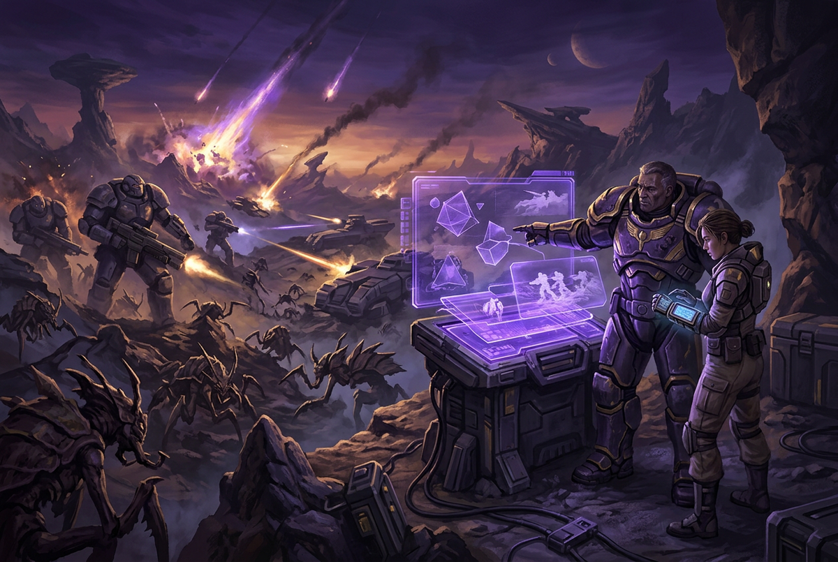 Original artwork for Helldivers 2 coaching services at Boosting Games