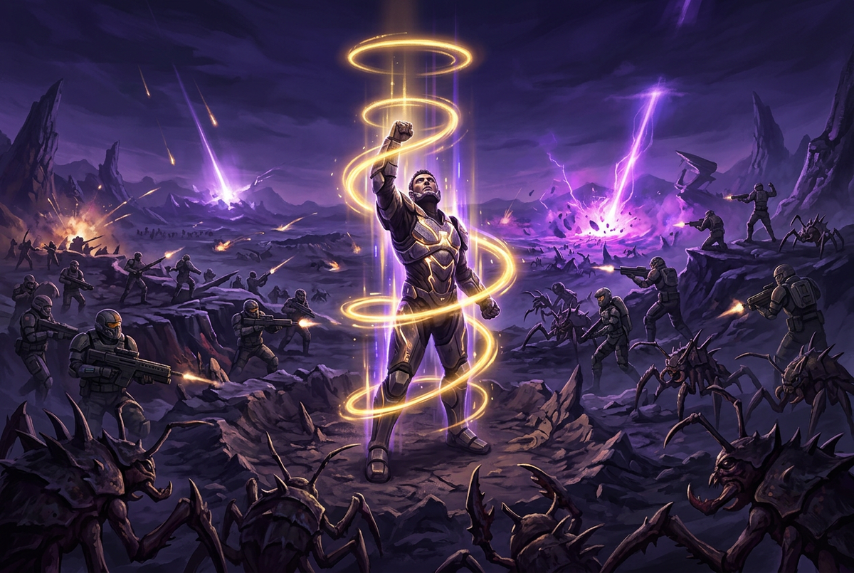 Original artwork for Helldivers 2 leveling and battle pass services at Boosting Games