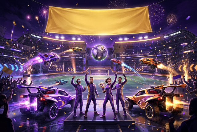 Original artwork for Rocket League win boost services at Boosting Games