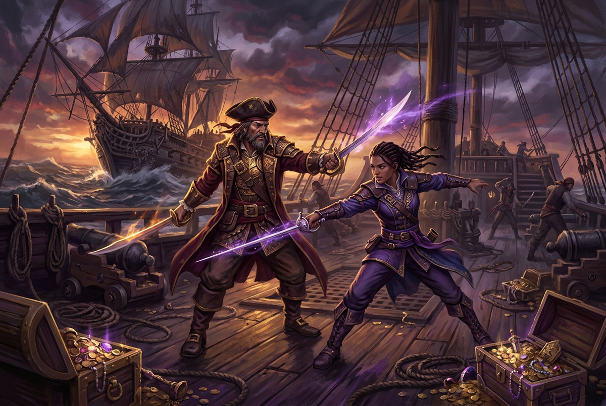 Original artwork for Sea of Thieves duo with a pro services at Boosting Games