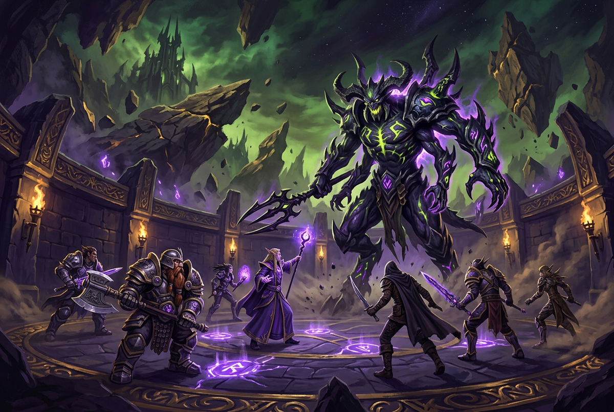 Original artwork for World of Warcraft: TBC Anniversary raid and dungeon carry services at Boosting Games